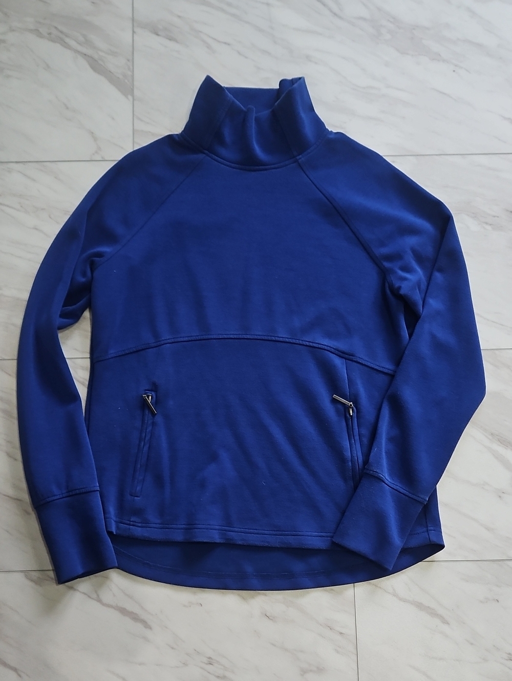 Cable & Gauge Royal Blue Funnel Neck Pullover